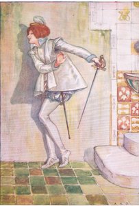 Biedna Viola bała się spojrzeć na swój miecz (Wieczór Trzech Króli), z Tales from Shakespeare pub. przez Ward Lock & Co Ltd