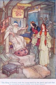 Król Francji wziął młodą pannę za rękę i powiedział, że powinna być jego królową i piękną Francją (Król Lear), z Tales from Shakespeare pub. przez Ward Lock & Co Ltd