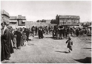 Plac bazarowy w Basrze, Irak, 1925