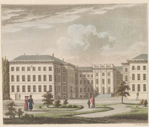 Pałac Noordeinde w Hadze, 1810-1825 Le Palais royal à La Haye, vu du jardin / Pałac Królewski w Hadze, widok od strony ogrodu (tytuł na obiekcie)