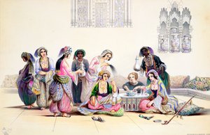 Wnętrze haremu, Kair, Egipt, połowa XIX wieku autorstwa A Margaretta Burr