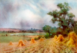 Canterbury z Sturry Wood, Kent, 1924-1926. autorstwa A Montague Rivers