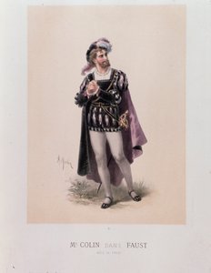 Monsieur Colin w roli Fausta, opera Charlesa Gounoda (litografia autorstwa A. Morton
