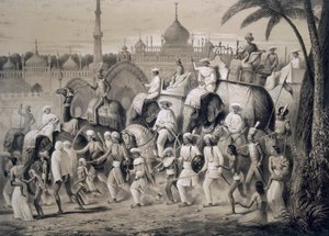 Lucknow, główna ulica, z „Podróży w Indiach”, 1859. autorstwa A. Soltykoff