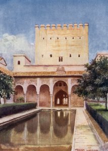 Alhambra, Wieża Comares (kolor lito) autorstwa A. Trevor Haddon