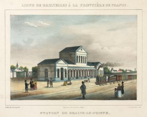 Stacja Braine-le-Comte, Belgia, grawerowane przez Gerarda, 1843 autorstwa A. after Canelle