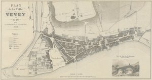 Mapa miasta Vevey w 1726 r. autorstwa A. de Mandrot