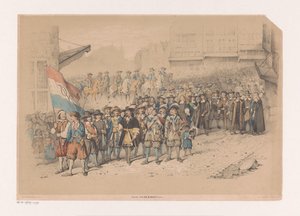 Historyczna procesja z okazji V.O.C. autorstwa A. van Groeneveldt