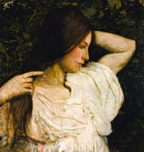 Dziewczyna układająca włosy, 1918-1919. autorstwa Abbott Handerson Thayer