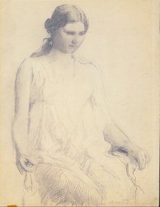 Studium młodej kobiety autorstwa Abbott Handerson Thayer