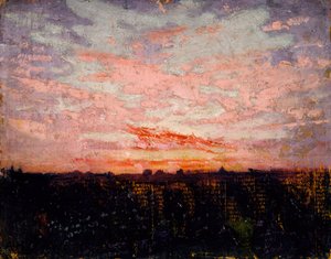 Wschód lub zachód słońca, studium do książki, Ukrywanie zabarwienia w królestwie zwierząt, ca. 1905-1909. autorstwa Abbott Handerson Thayer