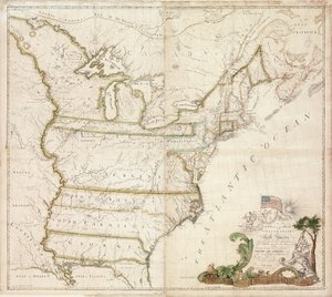 Pierwsza narodowa mapa Ameryki, 1784 autorstwa Abel Buell