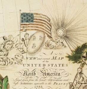 Pierwsza narodowa mapa Ameryki, 1784 autorstwa Abel Buell