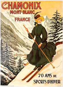 Chamonix Mont Blanc 70 lat sportów zimowych. autorstwa Abel Faivre