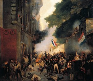 Odcinek Rewolucji 1830, Dzień Lipca: Atak na koszary na Babylon Street 29 lipca autorstwa Abel Lordon