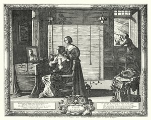 La toaleta (grawerowanie) autorstwa Abraham (after) Bosse