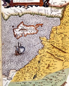 Historyczna mapa geograficzna Palestyny wg Atlasu Abrahama Orteliusa, Amsterdam