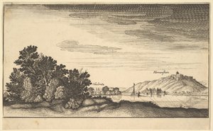 Pejzaż przedstawiający Coblentz i Harmenstein, kopia, XVII w. autorstwa Abraham Aubri