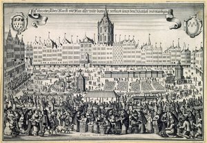 Stary Rynek w Kolonii, ok. godz. 1660 autorstwa Abraham Aubry