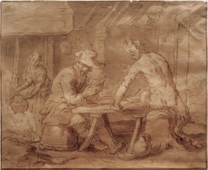 Satyr u rolnika autorstwa Abraham Bloemaert