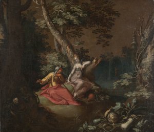 Krajobraz z Vertumnus i Pomona autorstwa Abraham Bloemaert