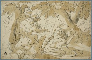 Merkury i Argos autorstwa Abraham Bloemaert
