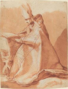 Siedzący biskup autorstwa Abraham Bloemaert