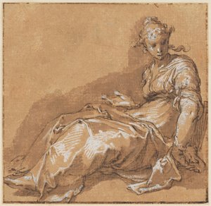 Siedząca kobieta, zwrócona w lewo autorstwa Abraham Bloemaert
