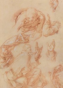 Badania rąk i figur zginających [verso] autorstwa Abraham Bloemaert