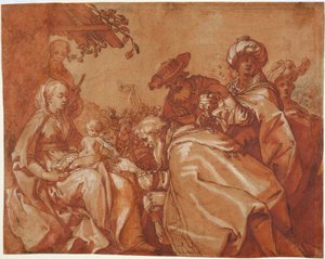 Pokłon Trzech Króli, 1624 autorstwa Abraham Bloemaert