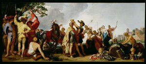 Koronacja Aleksandra Wielkiego (356-323 pne) (olej na desce) autorstwa Abraham Bloemaert