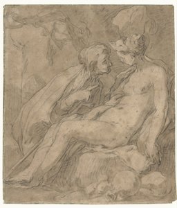Vertumnus en Pomona (?) autorstwa Abraham Bloemaert