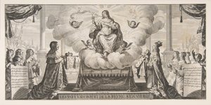 Almanach do 1639: Ludwik XIII i Anna Austriacka Powierzenie królestwa i księciu un..., 1639. autorstwa Abraham Bosse