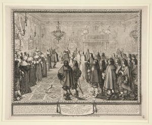 Ceremonia obserwowana w umowie małżeńskiej autorstwa Abraham Bosse