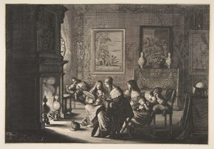Panny głupie śpią Panny głupie śpią w oczekiwaniu na przybycie Lepona..., ok. godz. 1635. autorstwa Abraham Bosse