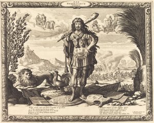Ludwik XIII jako Herkules autorstwa Abraham Bosse