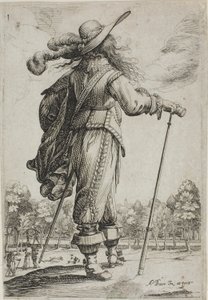 Człowiek z laską, widziany od tyłu, z Ogrodu Szlachty Francuskiej autorstwa Abraham Bosse