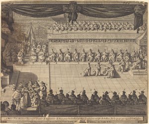 Spotkanie w kaplicy w Fontainebleau autorstwa Abraham Bosse