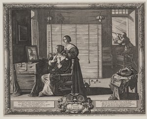 Wzrok (La Veue), c.1635-38 (grawerowanie i akwaforta) autorstwa Abraham Bosse