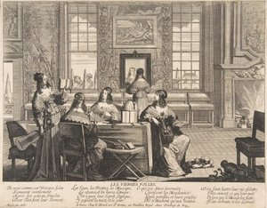 Rozmowa Głupich Dziewic, ca. 1635. autorstwa Abraham Bosse