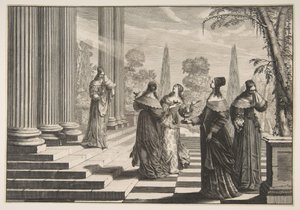 Odrzucone głupie dziewice, ca. 1635. autorstwa Abraham Bosse