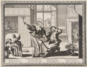 The Husband-Beater, c.1633 (akwaforta i grawerowanie) autorstwa Abraham Bosse
