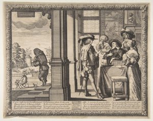 Syn marnotrawny opuszcza dom, ca. 1636. autorstwa Abraham Bosse