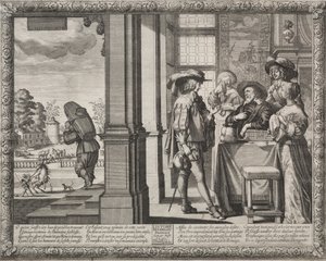 Syn marnotrawny: marnotrawny żegnający się z rodzicami. autorstwa Abraham Bosse