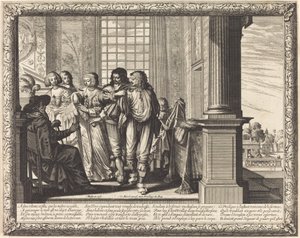 Ojciec syna marnotrawnego zamawia najlepszą szatę i rzeź tłustego cielęcia autorstwa Abraham Bosse