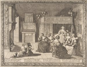 Wizyta u Nowej Matki, 1633. autorstwa Abraham Bosse