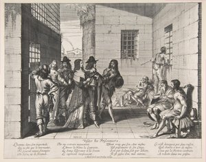 Więźniowie wizytujący, 1635. autorstwa Abraham Bosse