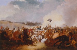 Cromwell prowadzący wojska do bitwy autorstwa Abraham Cooper