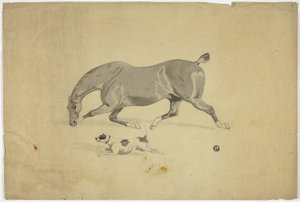 Biegnący koń i pies autorstwa Abraham Cooper