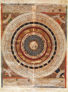 Kosmografia: przedstawienie Ziemi jako astronoma z astrolabium autorstwa Abraham Cresques